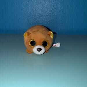 Ty Teeny Tys Windsor Bear Plush Stackable Brown Bear Cottagecore Decor Toy